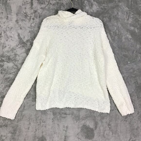 Bobeau Sweater Women's Size Large Off White Popcorn Kit Cowl Neck Long-Sleeve - Picture 5 of 16